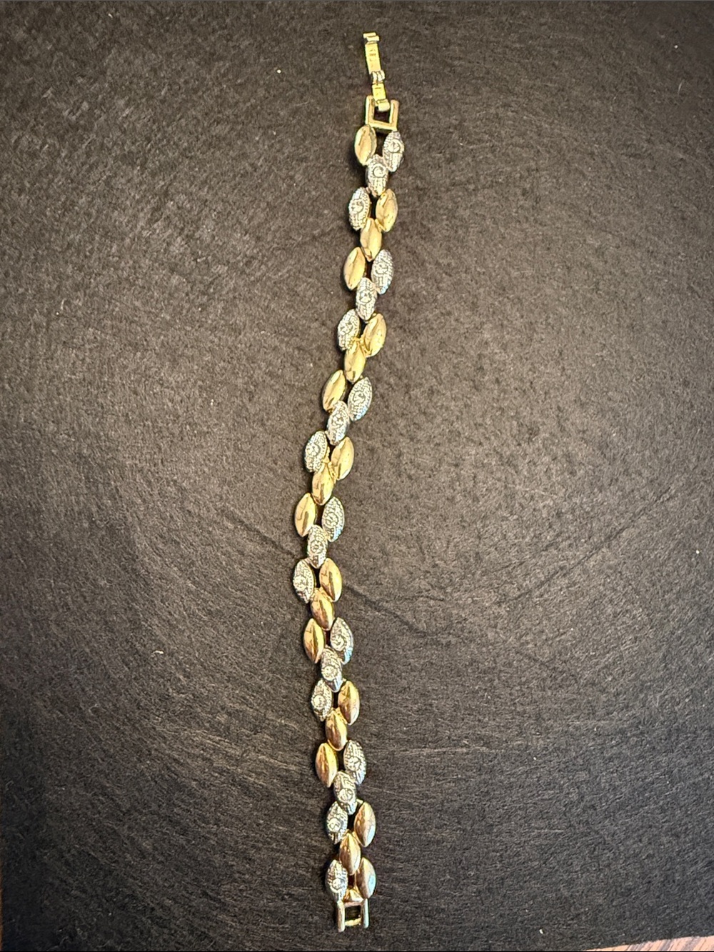Women's Vintage Two-Tone Gold and Silver Leaf Link Bracelet